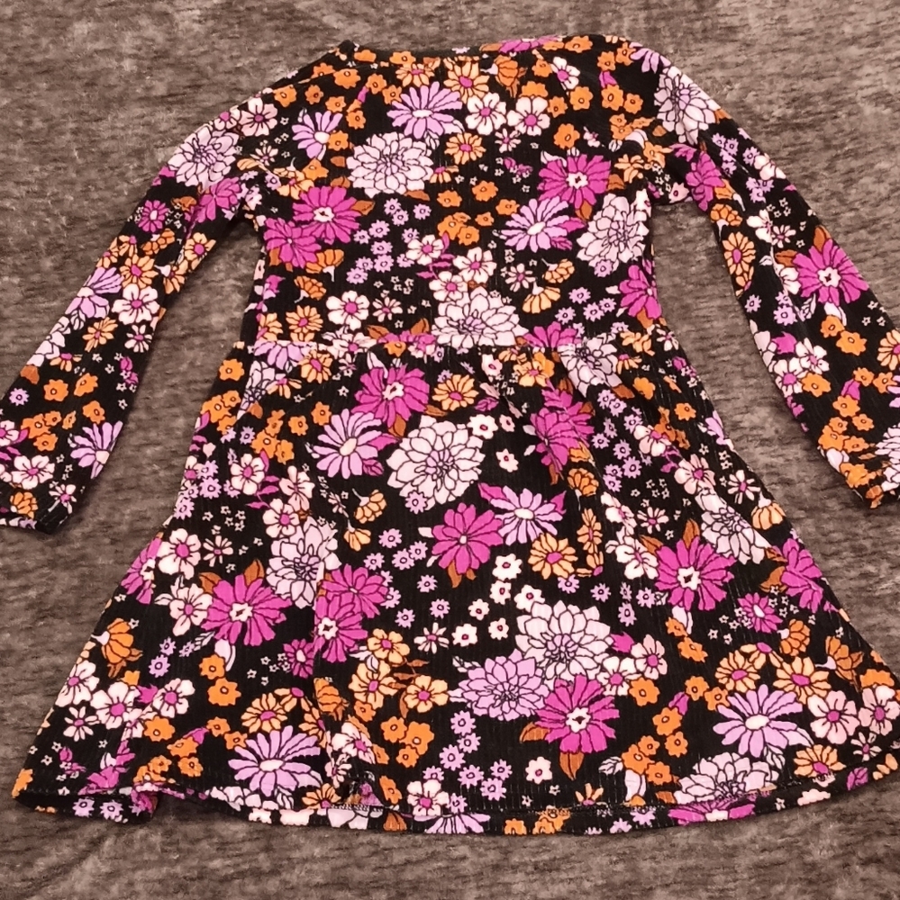 Jumping Beans Velour Floral Dress Girls 4t - Picture 7 of 8